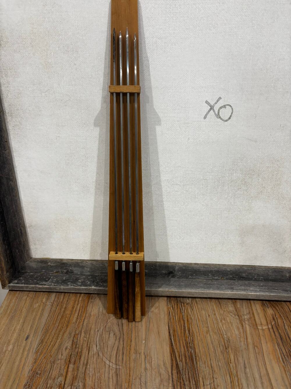Vintage Viking Modern Japan Teak Fondue Fork Set MCM Wood Handles